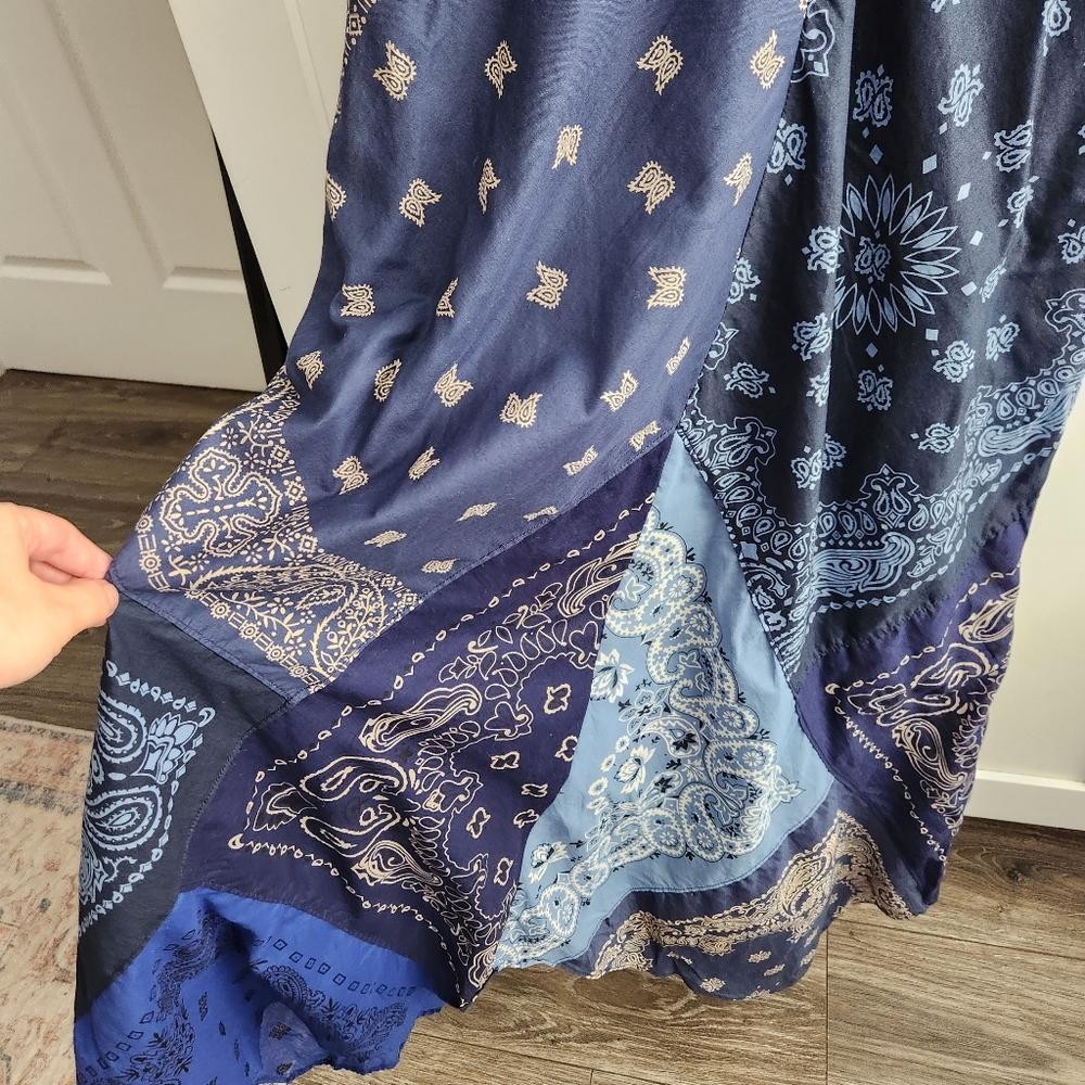 Anthropologie Holding Horses Blue Bandana Dress Midi XS - Picture 5 of 12